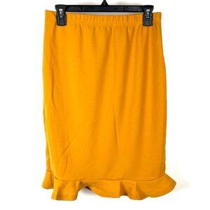 Shein Women's Mustard Yellow Ruffle Short Skirt